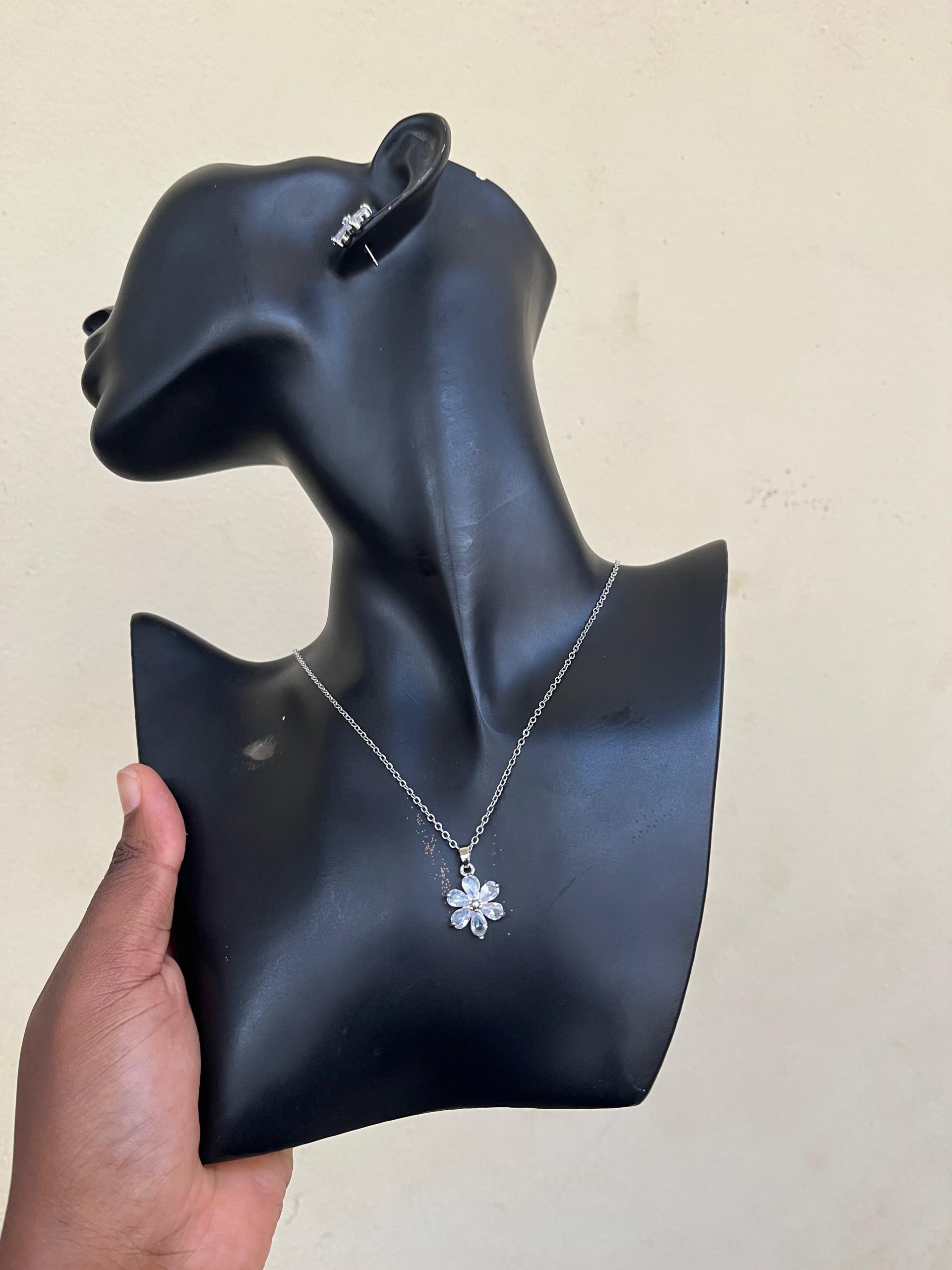 Ensemble collier, boucle d'oreille